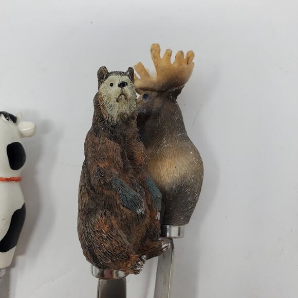 Mr Spreader set of 4 western resin cheese spreader knife set of 8 with Animal - Picture 3 of 9